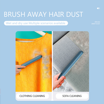 Pet Hair Removal Tool with Textured Brush and Angled Handle for Furniture