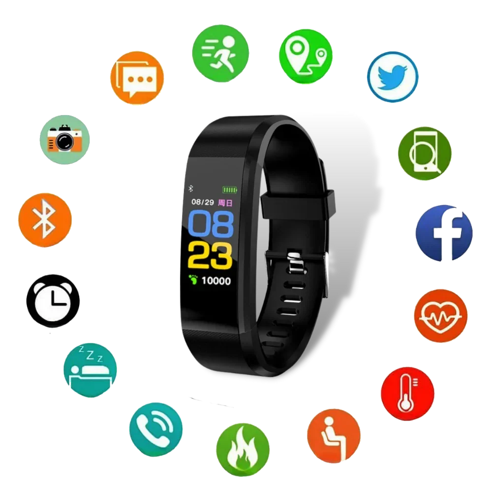 Smartwatch with Heart Rate and Blood Pressure Monitor