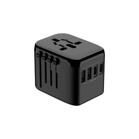 Universal Travel Adapter with Four Plug Types and Smart Charging, 100-240V