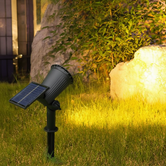 Solar Landscape Spotlight with 9-Color LED and Adjustable Head