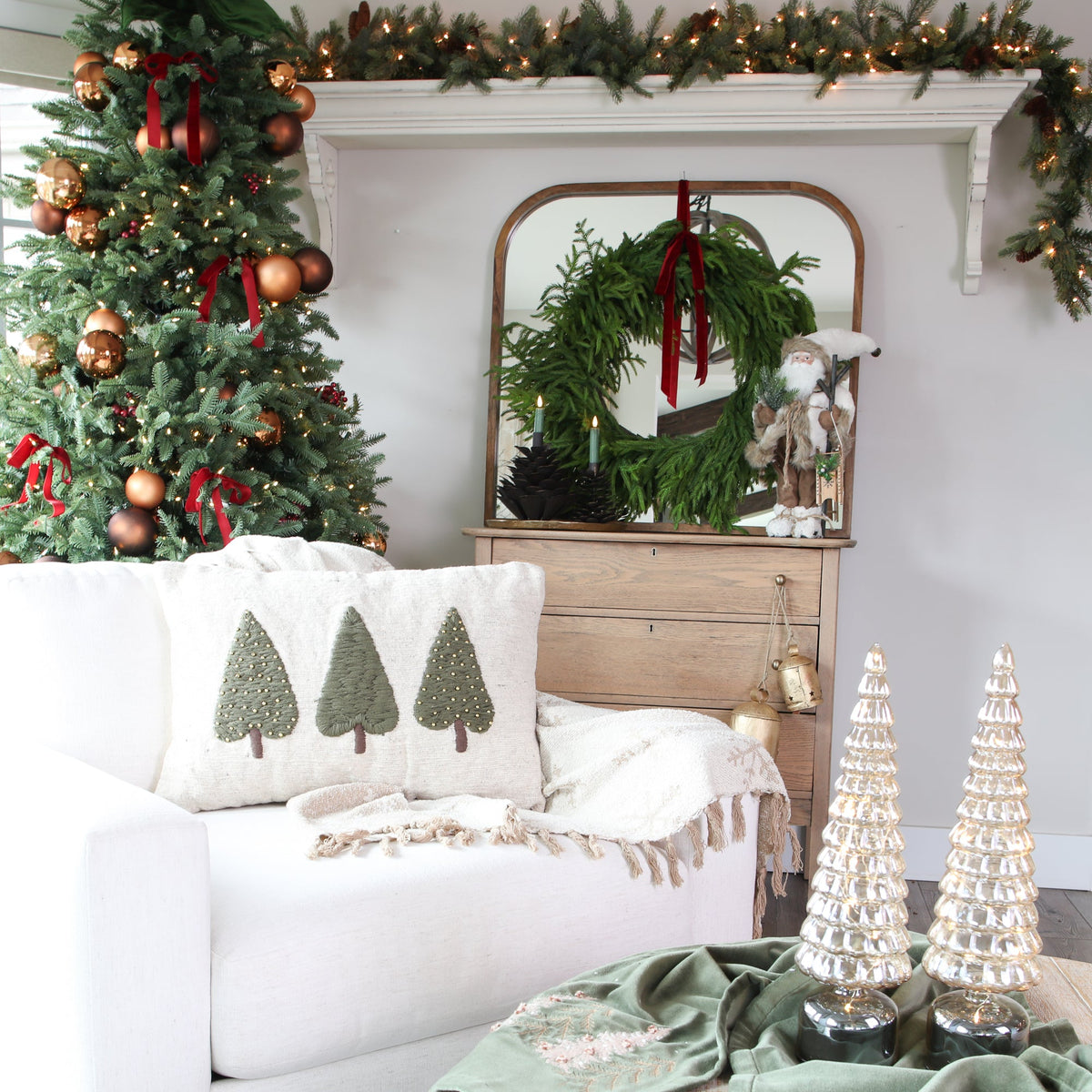 Rotating Champagne Glass Tree with 20 Warm White Micro Lights and Timer for Holiday Decor
