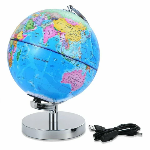 Levitating World Globe with LED Constellation Night Light and Touch Switch
