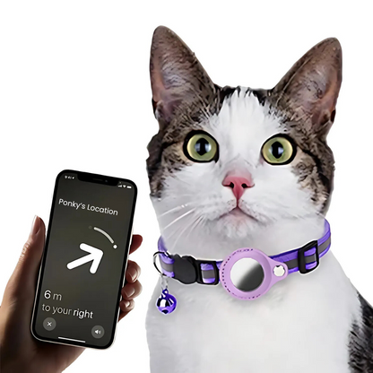 Reflective Pet Collar with Tracking Device Holder and Quick Release Buckle