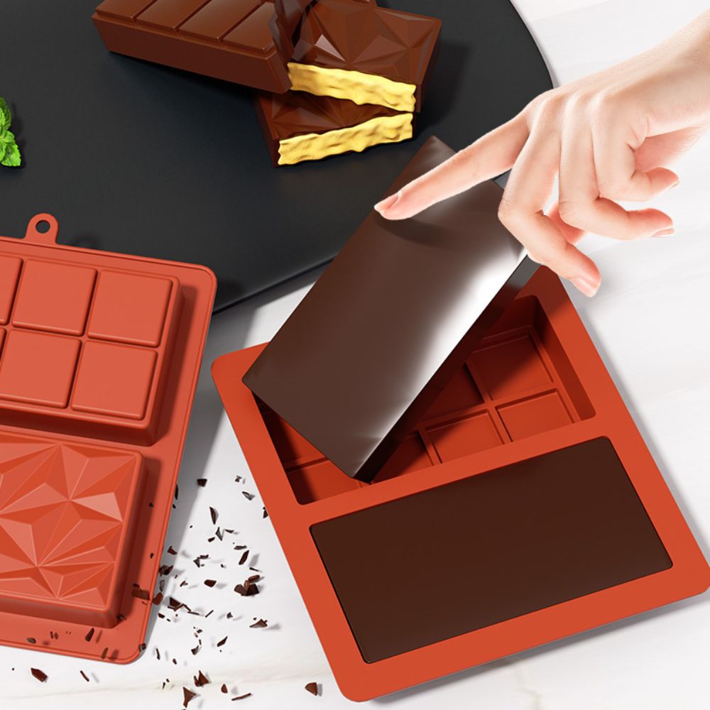 Large Silicone Mold for Thick Filled Chocolate Bars with Pistachio and Nut Fillings