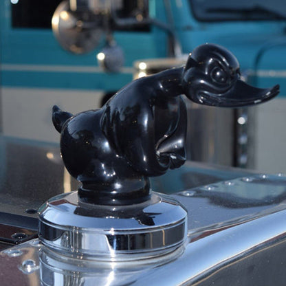 Angry Duck Radiator Emblem with Chrome Plating and Dual Pin Mounting, 6x4 Inches