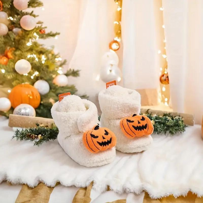 Kids Ankle High Slippers with Fleece Lining and Halloween Designs