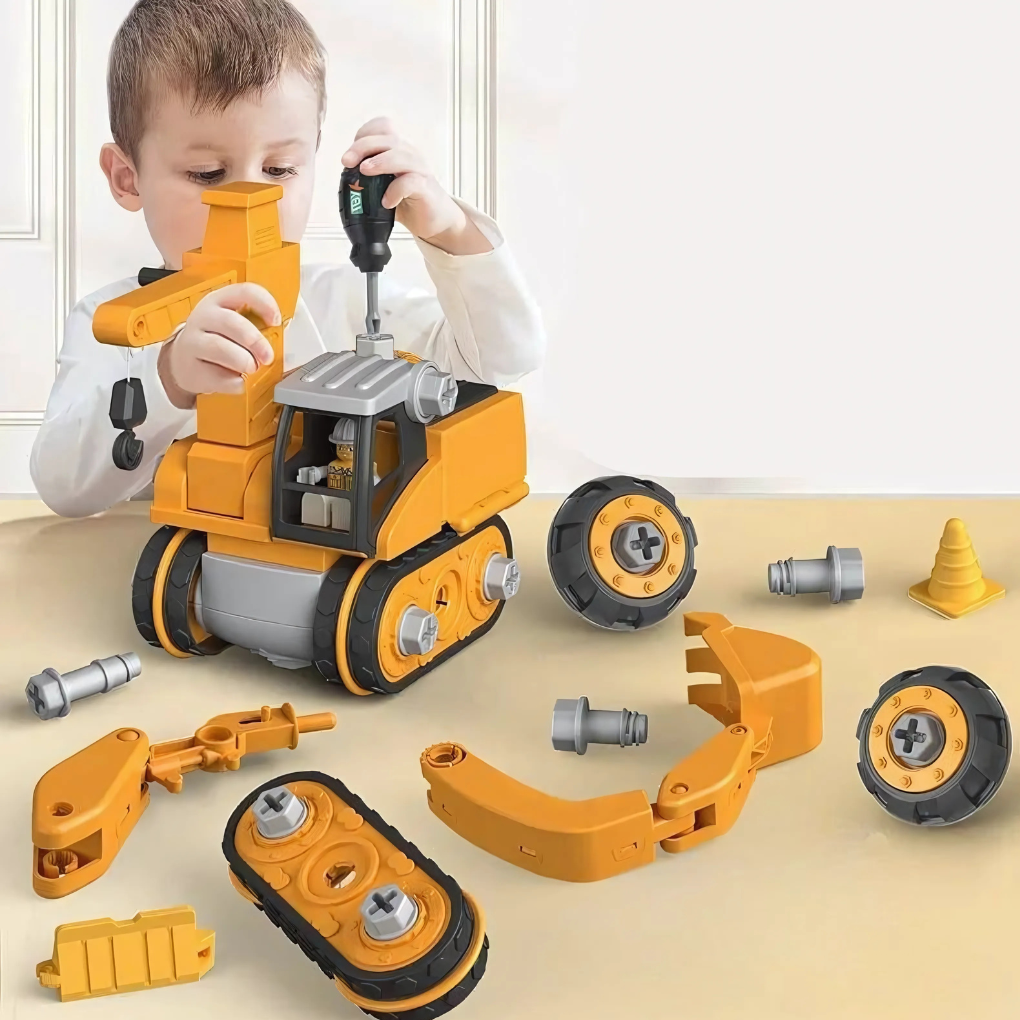 Construction Building Set with Screwdriver and Metal Connectors for Kids
