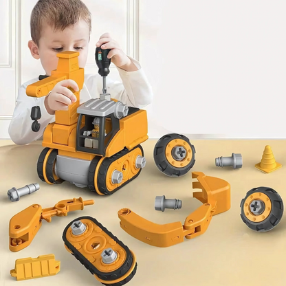 Construction Building Set with Screwdriver and Metal Connectors for Kids