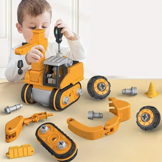 Construction Building Set with Screwdriver and Metal Connectors for Kids