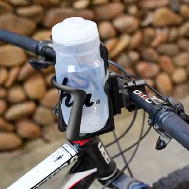 Adjustable Bottle Holder with Wraparound Arm and Rubber Grip for Bikes and Scooters