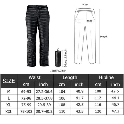 Insulated Pants with Side Leg Zippers for Cold Weather