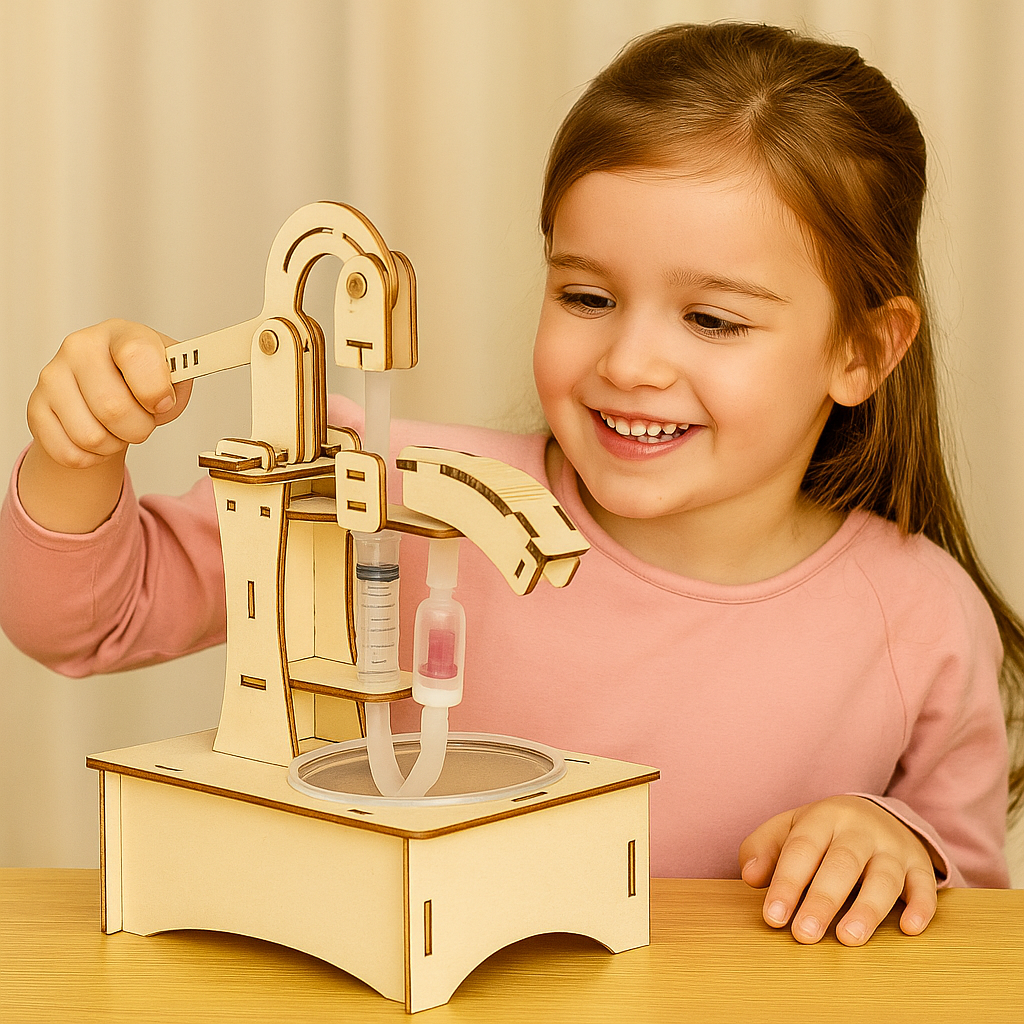 Engineering Construction Set with Hydraulic Arm and Propeller Plane Models
