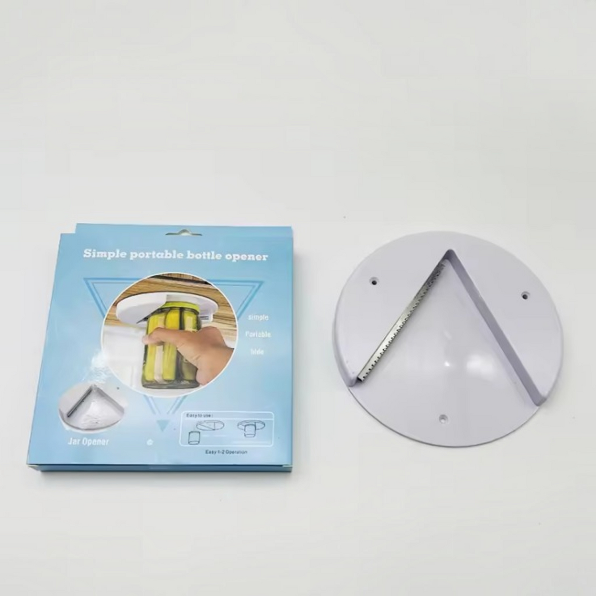 Jar Opener with Under Cabinet Mount and Leverage Design for Multiple Sizes