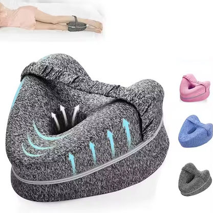 Memory Foam Leg Pillow with Ventilation Design and Adjustable Strap, Washable Cover