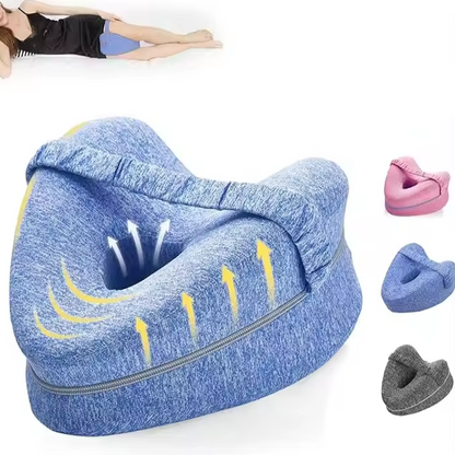 Memory Foam Leg Pillow with Ventilation Design and Adjustable Strap, Washable Cover