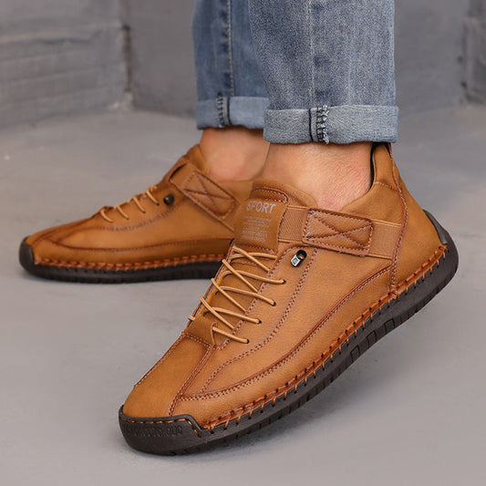 Women's Color Matching Fashion Leather Outdoor Casual Boots