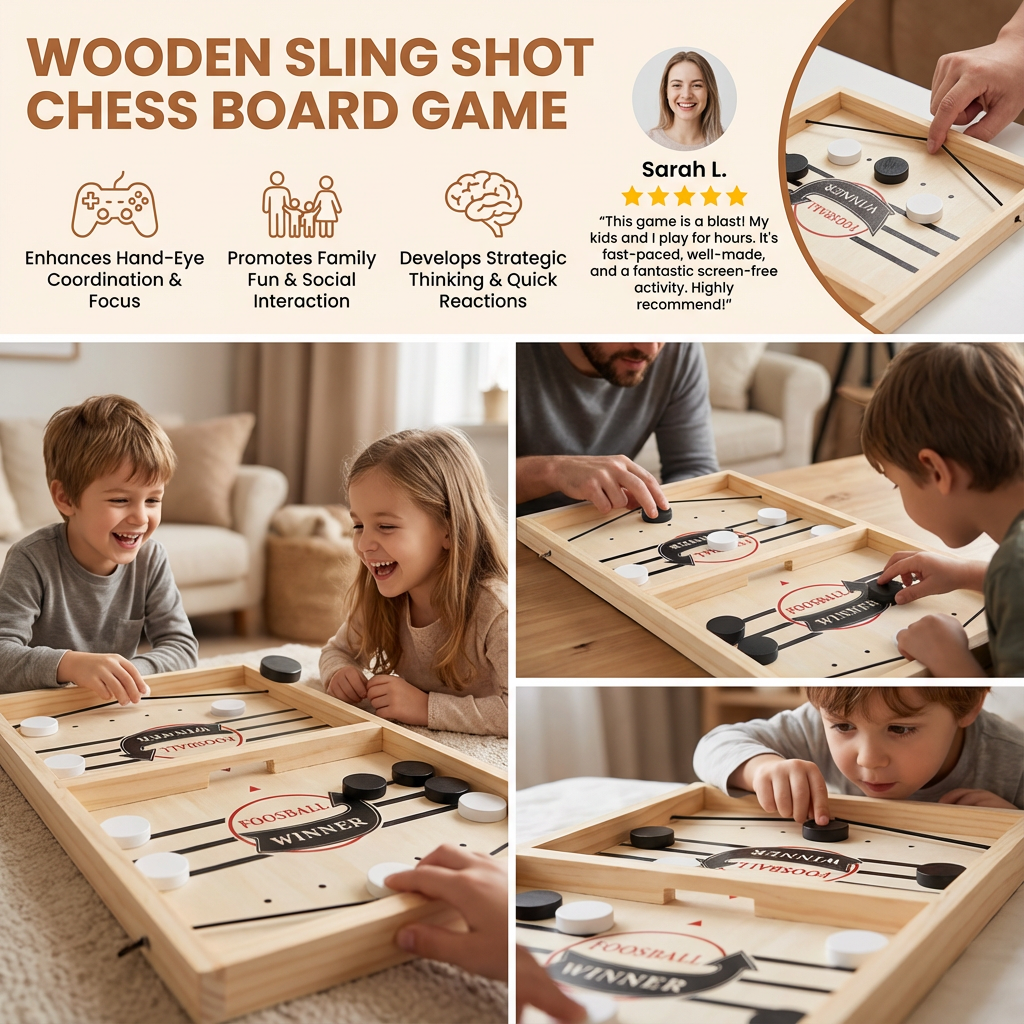 Wooden Catapult Board Game with Sling Shot Play Pieces
