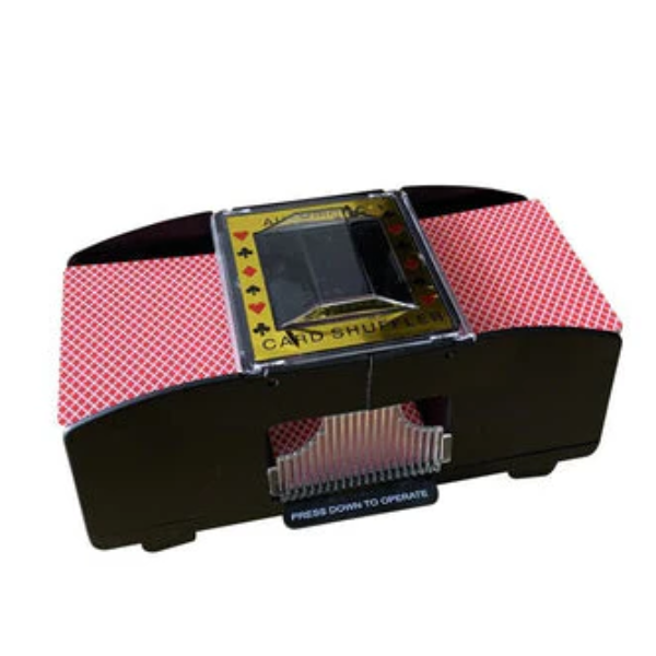 Automatic Playing Card Shuffler in 2 Deck 4 Deck and 6 Deck Sizes with Two Power Options