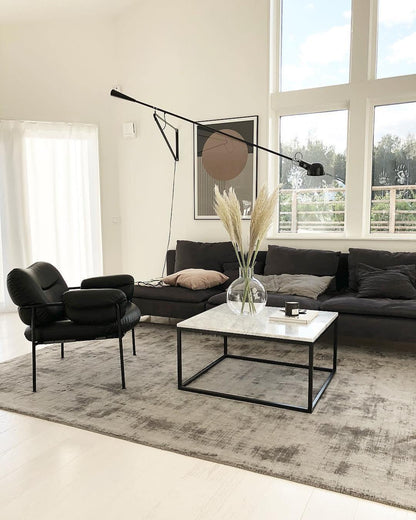 Adjustable Wall Lamp with Extended Arm and Rotating Shade, Cast Iron Counterweight