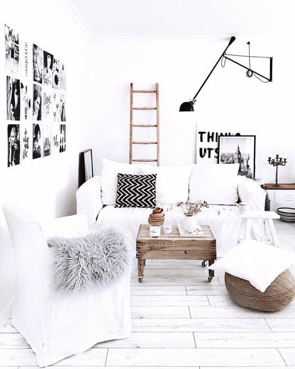 Adjustable Wall Lamp with Extended Arm and Rotating Shade, Cast Iron Counterweight