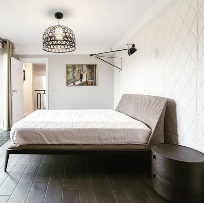 Adjustable Wall Lamp with Extended Arm and Rotating Shade, Cast Iron Counterweight