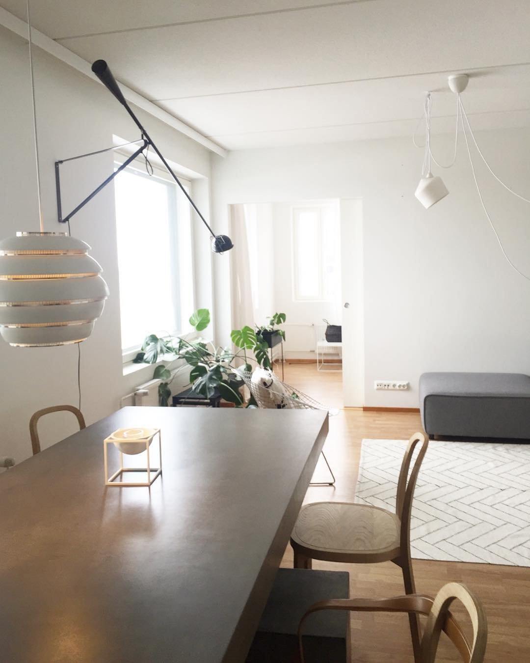 Adjustable Wall Lamp with Extended Arm and Rotating Shade, Cast Iron Counterweight