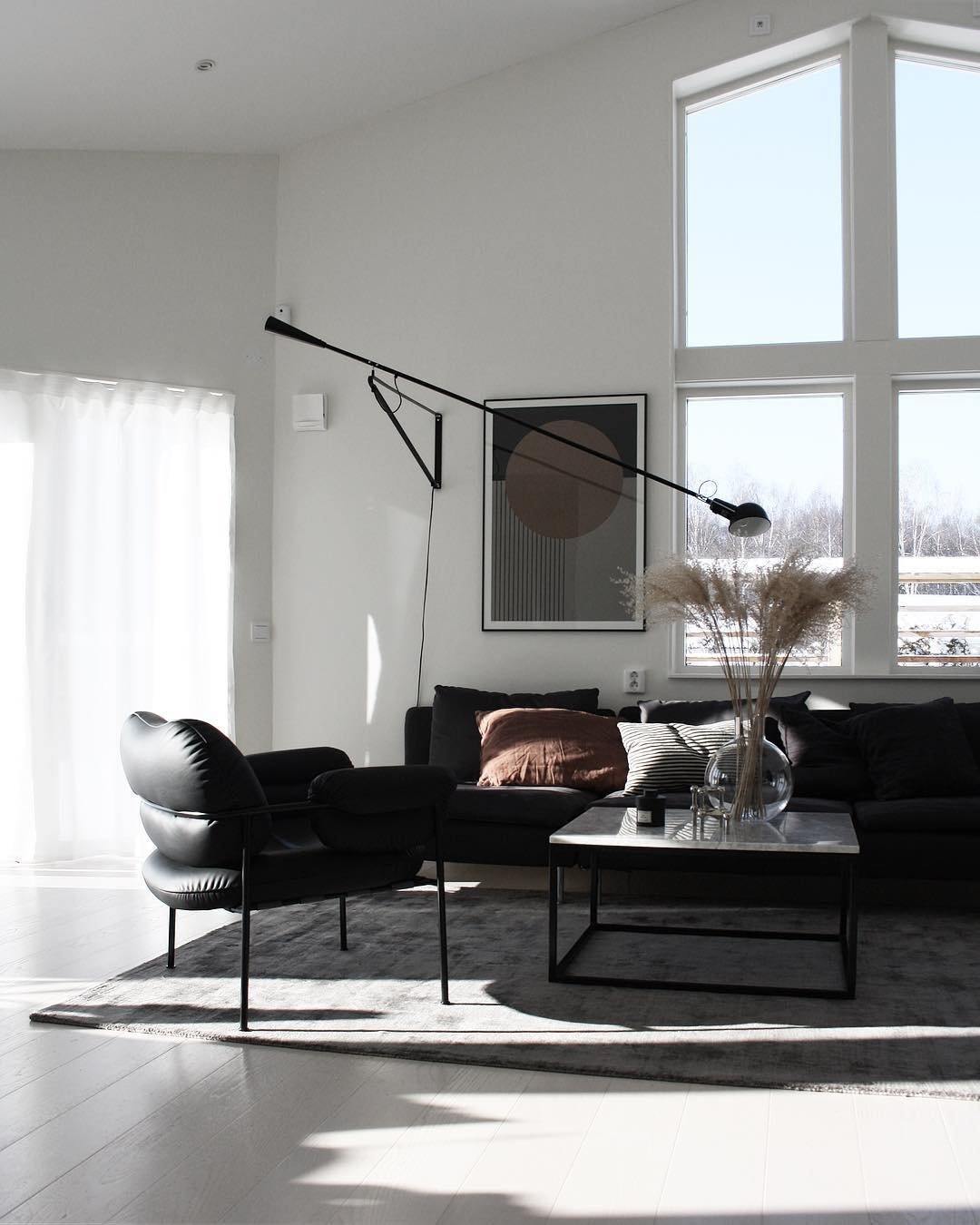 Adjustable Wall Lamp with Extended Arm and Rotating Shade, Cast Iron Counterweight