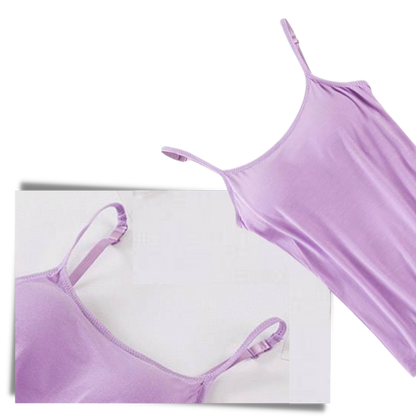 Tank Top with Built-In Padded Bra and Adjustable Straps