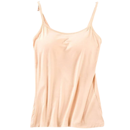 Tank Top with Built-In Padded Bra and Adjustable Straps