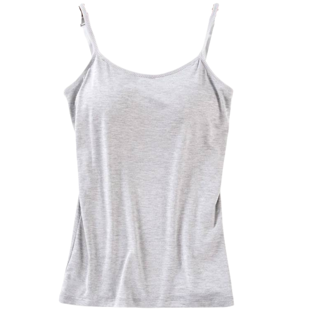 Tank Top with Built-In Padded Bra and Adjustable Straps