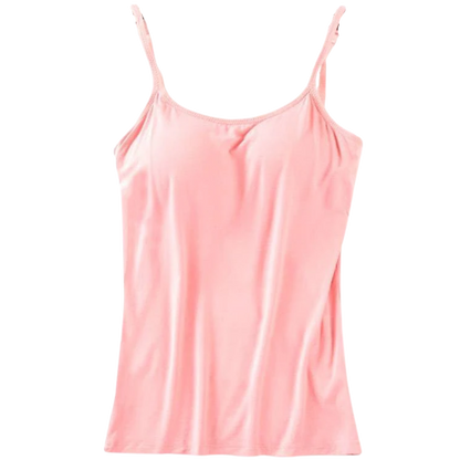 Tank Top with Built-In Padded Bra and Adjustable Straps