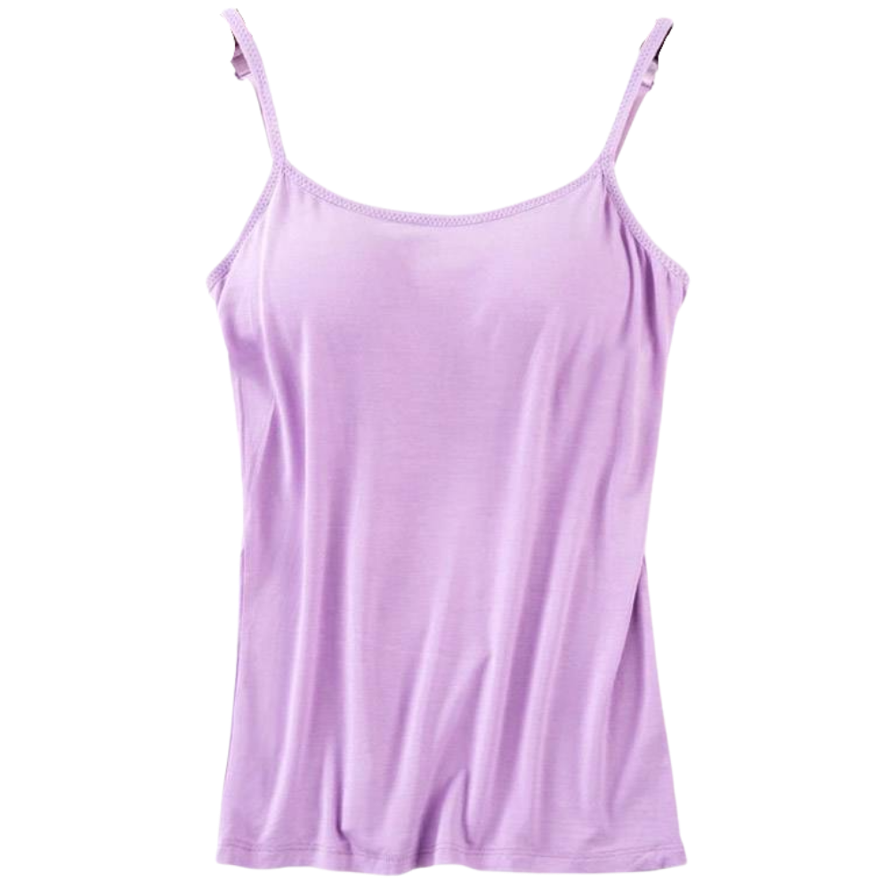 Tank Top with Built-In Padded Bra and Adjustable Straps