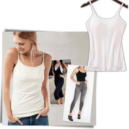 Tank Top with Built-In Padded Bra and Adjustable Straps