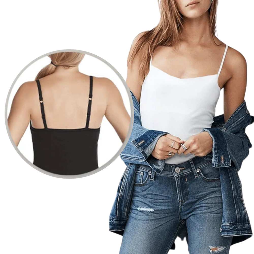 Tank Top with Built-In Padded Bra and Adjustable Straps