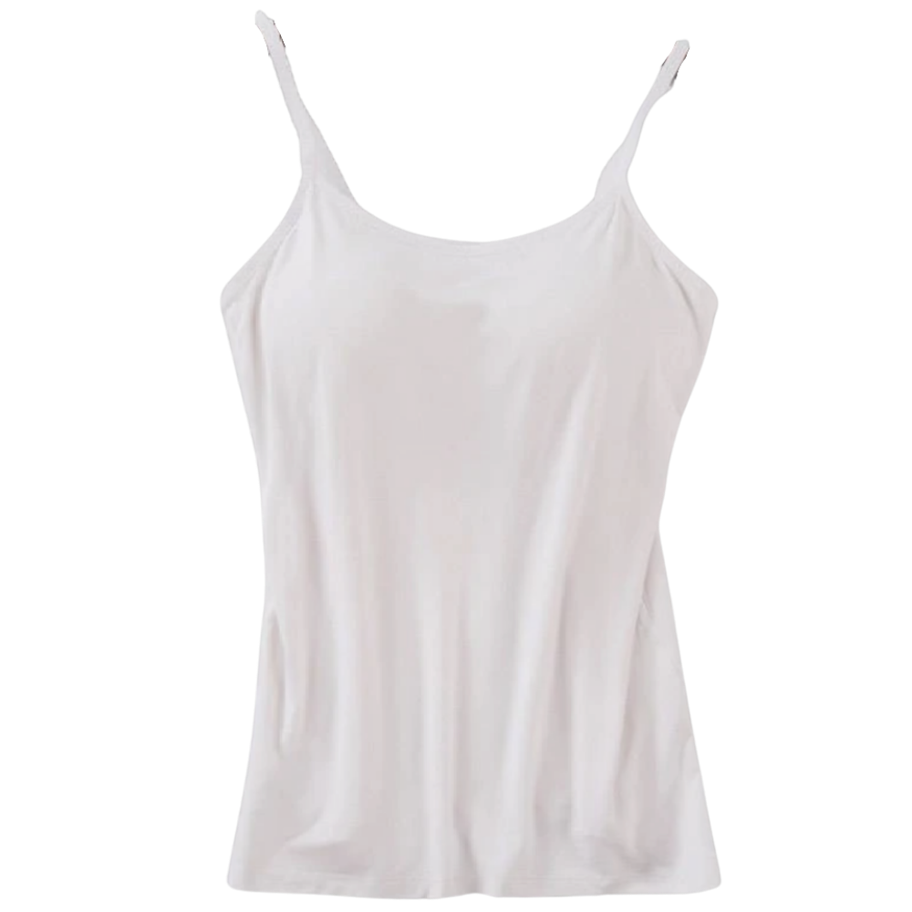 Tank Top with Built-In Padded Bra and Adjustable Straps