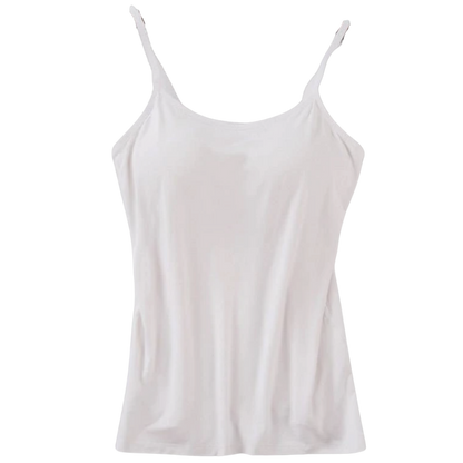 Tank Top with Built-In Padded Bra and Adjustable Straps