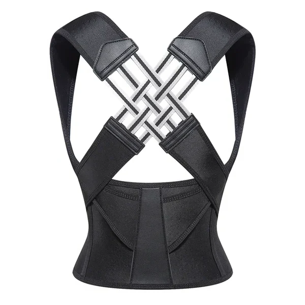 Adjustable Back Support Brace with Shoulder Realignment and Breathable Fabric