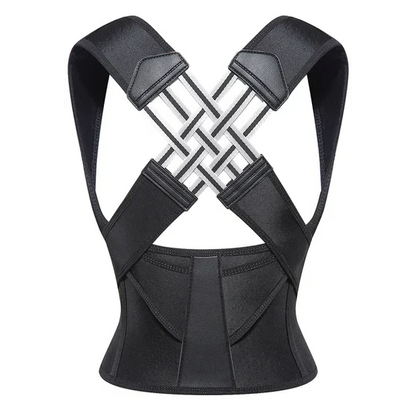 Adjustable Back Support Brace with Shoulder Realignment and Breathable Fabric