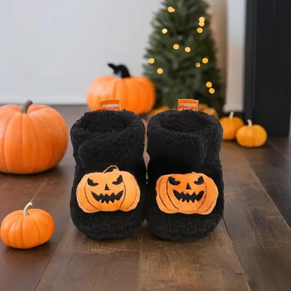 Kids Ankle High Slippers with Fleece Lining and Halloween Designs