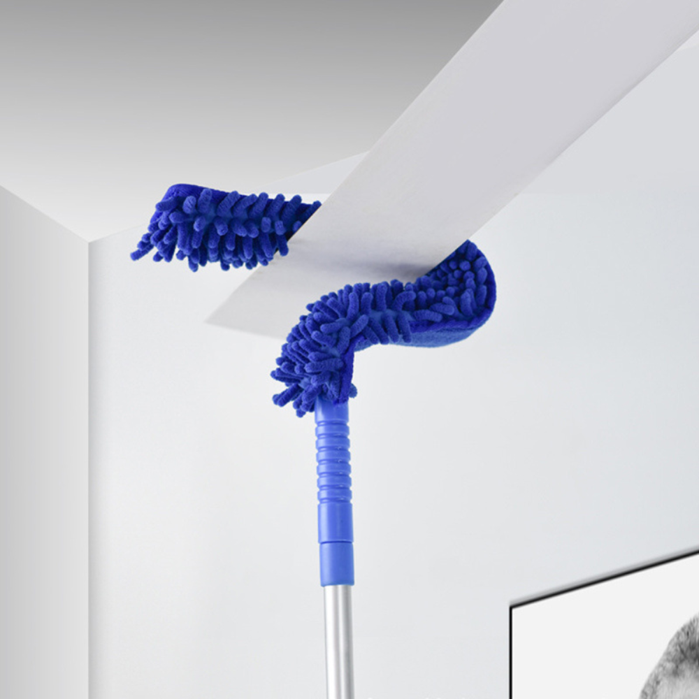 Extendable Ceiling Fan Duster with Coral Velvet Bristles and Flexible Head