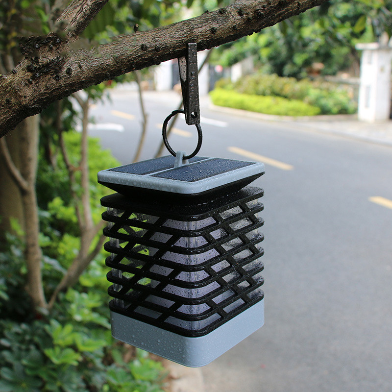 Outdoor Solar Lantern with Automatic Dusk-to-Dawn Sensor and Decorative Grooved Pattern