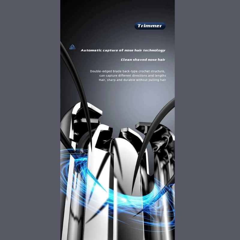 Rechargeable Nose and Ear Hair Trimmer with Stainless Steel Blades and Protective Guard