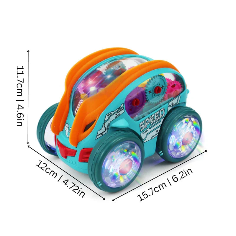 Flipping Light Up Toy Vehicle with Music and 360 Degree Spin for Boys and Girls