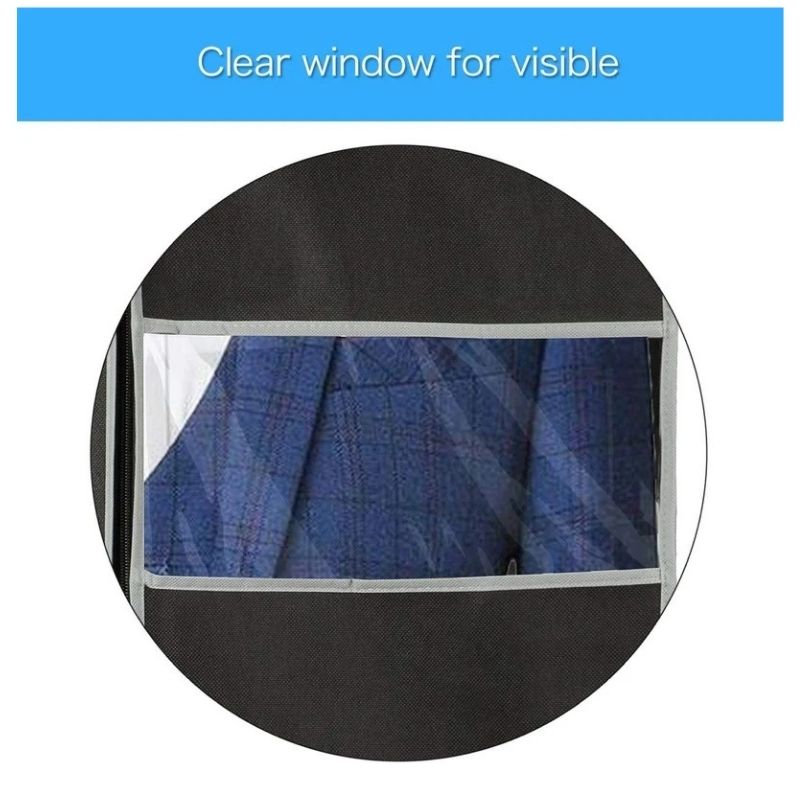 Garment Storage Covers 10-Pack with Transparent Window and Full-Length Zipper