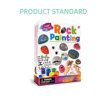 Stone Painting Kit with River Stones and Acrylic Paints for Kids Ages 4-12