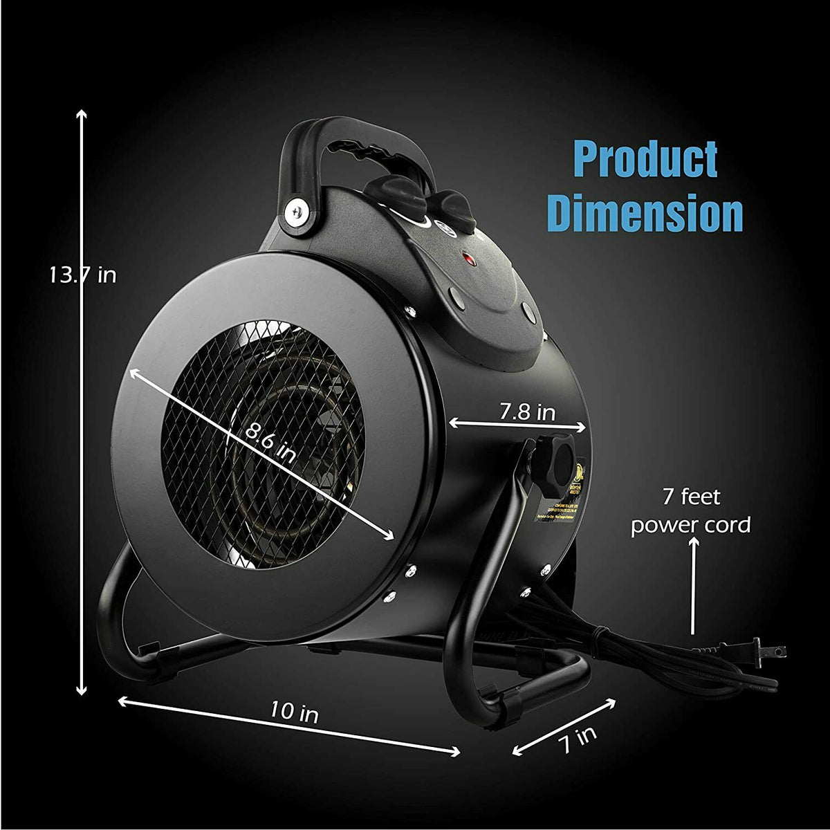 Space Heater with Steel Coil and Dual Air Circulation for Greenhouses and Grow Tents