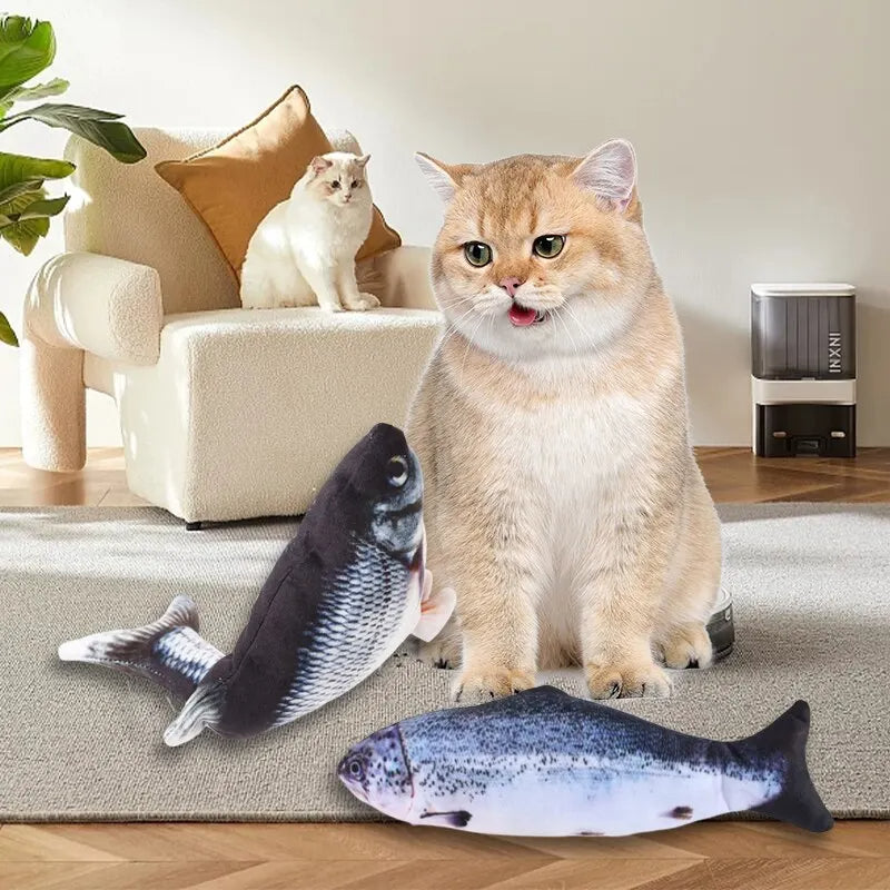 Motion Activated Fish Toy for Cats with Realistic Flopping and USB Charging