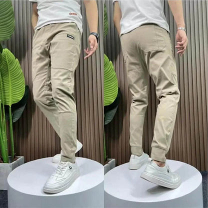 Stretch Cargo Jeans with Six Pockets and Reinforced Stitching, Slim Fit