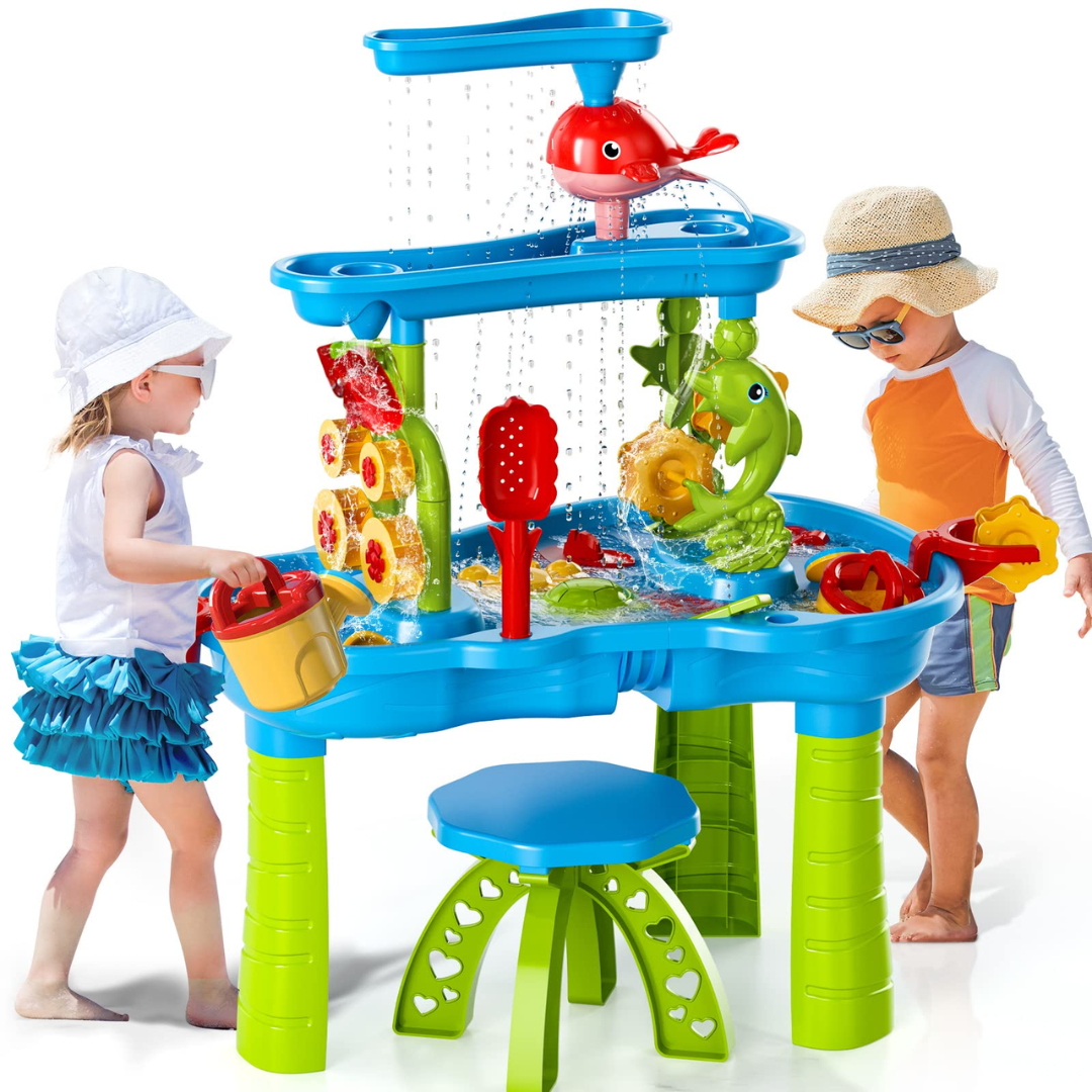 SplashTower Sand & Water Table – 3-Tier Fun for Kids