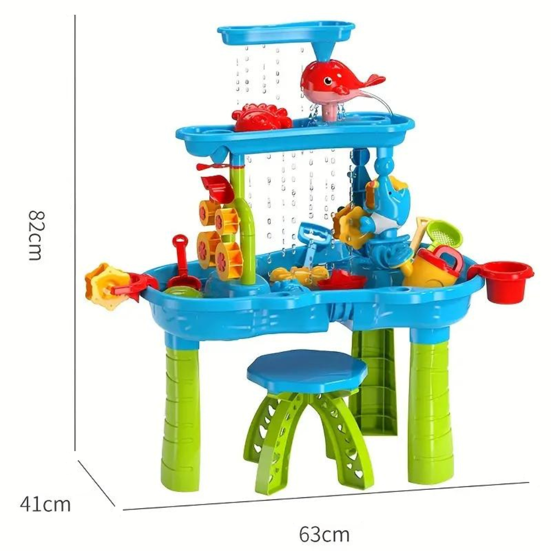 SplashTower Sand & Water Table – 3-Tier Fun for Kids
